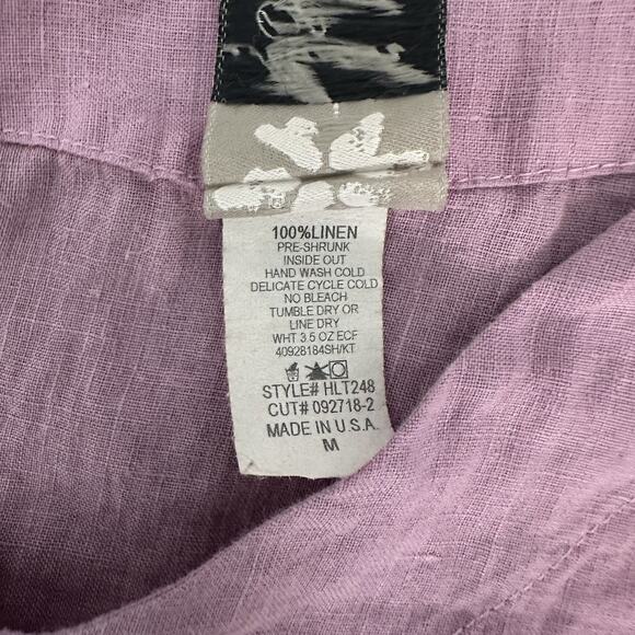 Match Point Linen Tunic Women’s Medium Lagenlook Artsy Mauve USA Vintage - Picture 6 of 9